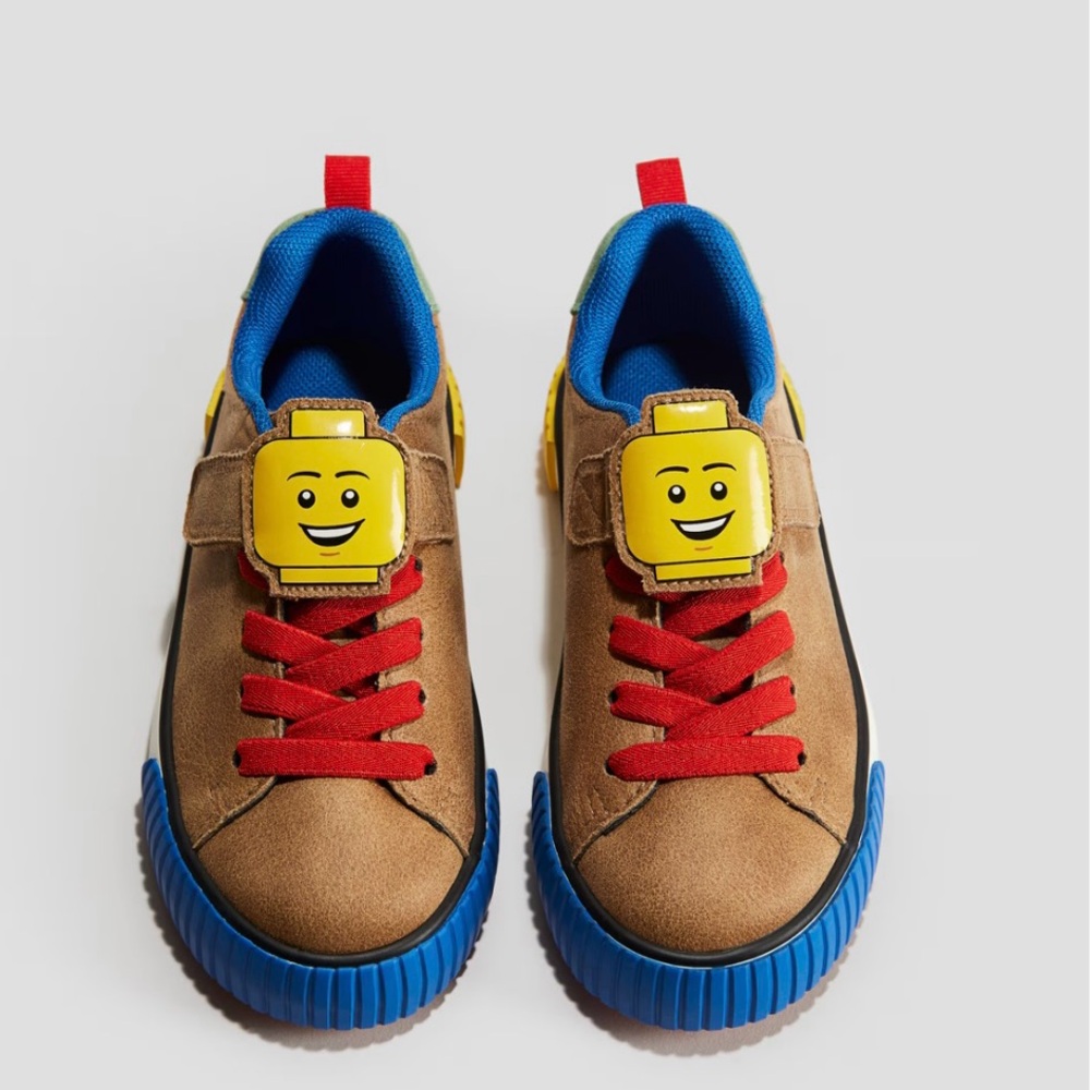 LEGO Brown and Blue Kids Sneakers with Red Accents